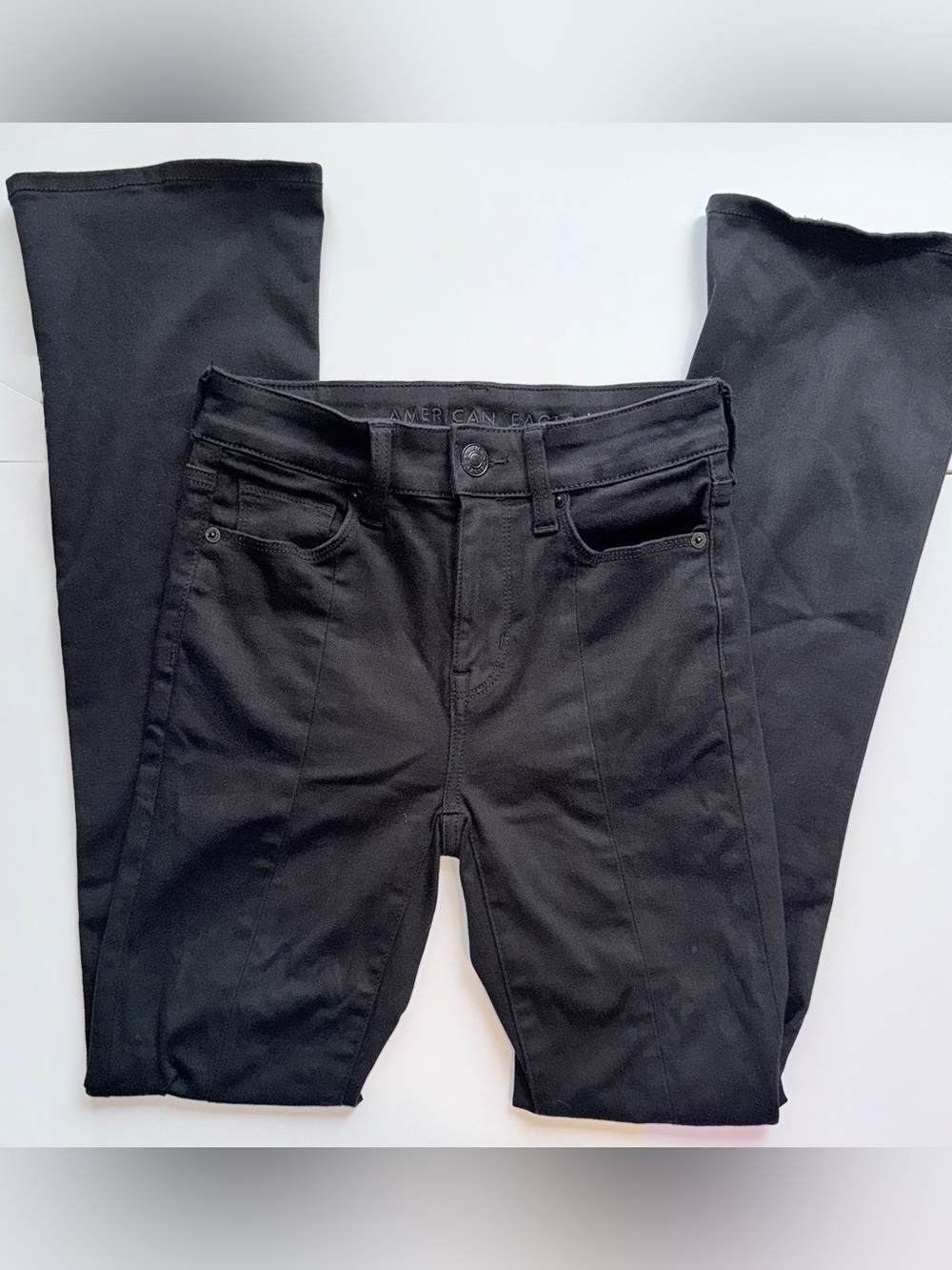 American Eagle Outfitters Black Jeans with Split Hem